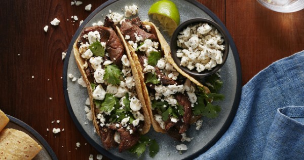 Easy Steak & Feta Tacos