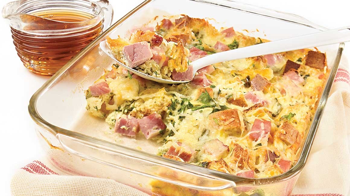 Ham and OKA cheese breakfast casserole-image