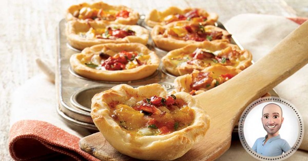 Roasted pepper mini quiches from Stefano Faita