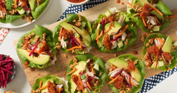 Brown Rice and Chicken Lettuce Cups