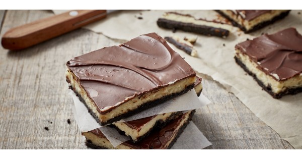 Chocolate Mint Cheesecake Bars