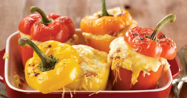 Spaghetti squash-stuffed peppers