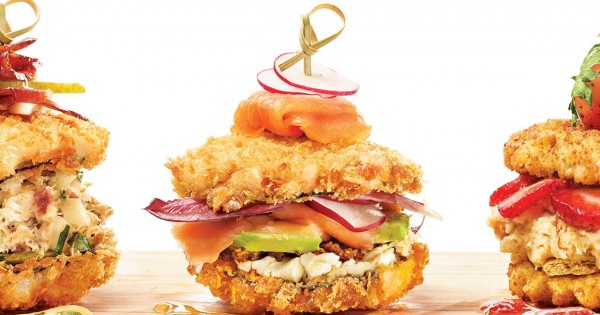 Smoked salmon and goat cheese sushi burger from Geneviève Everell