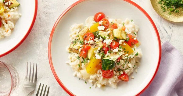 Ratatouille-Topped Creamy Rice