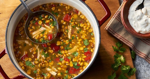 Roasted Corn & Garlic Sopa Verde