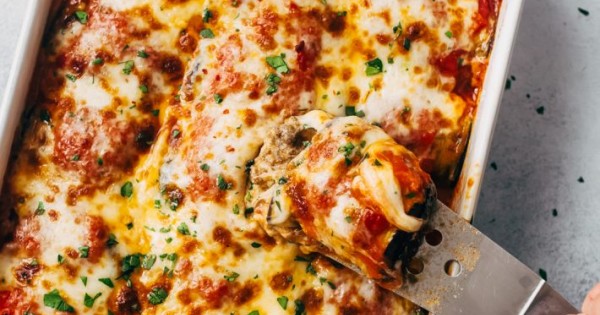 Low Carb Eggplant Lasagna Roll-Ups