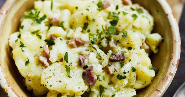 Cheesy Bacon-Chive Smashed Potatoes