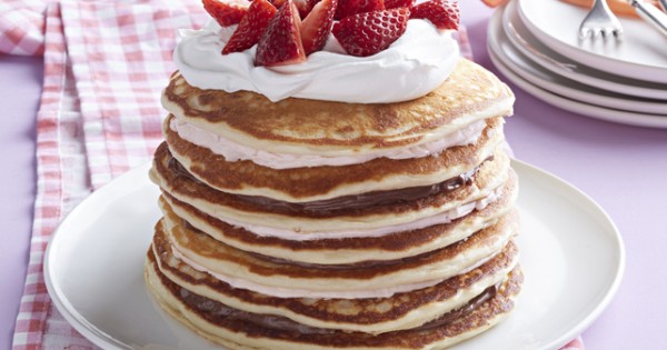 Chocolate-Strawberry Pancake Stack