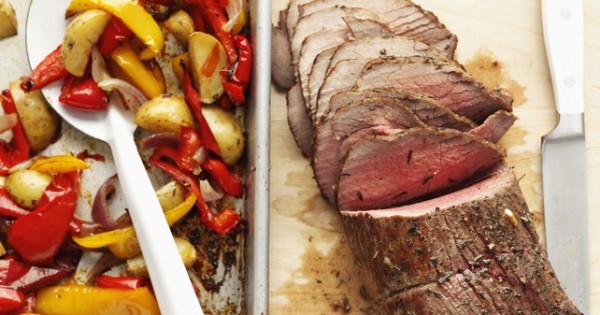 Roast Beef with Potatoes and Peppers