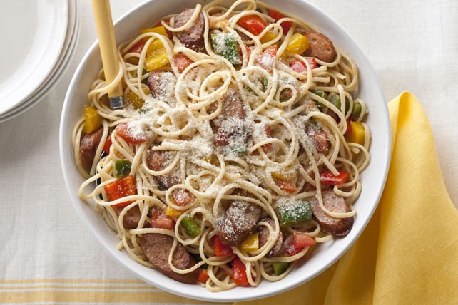 Sausage, Peppers &amp; Tomatoes with Linguine-image