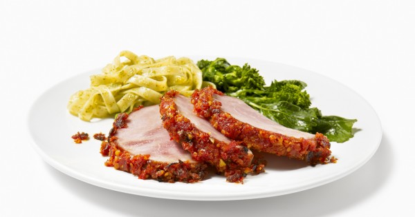 Braised ham with sundried tomatoes