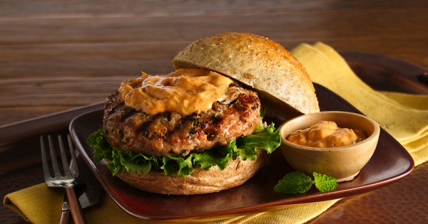 Thai Turkey Burgers with Red Curry Mayo
