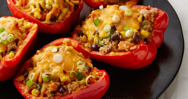Black Bean, Corn and Quinoa Stuffed Peppers