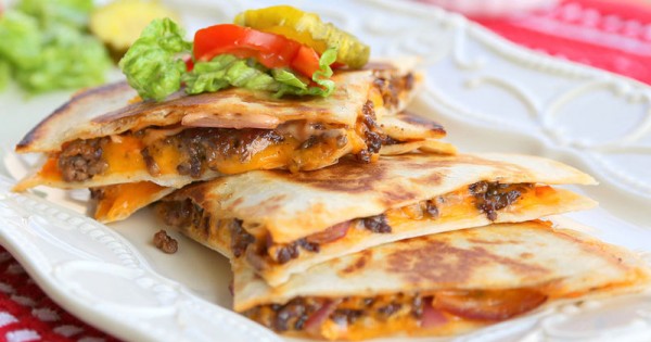 Mexi Cheeseburger Quesadillas