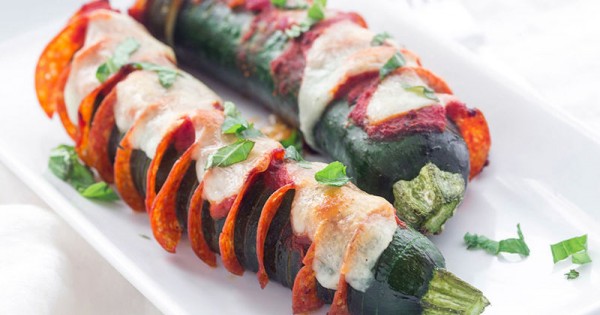 Hasselback Zucchini Pizza