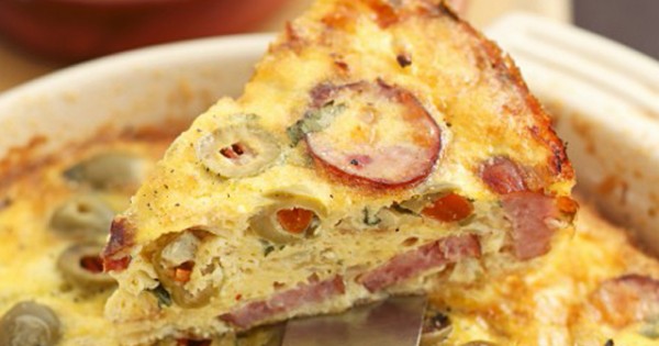 Frittata with Polish Sausage and Olives