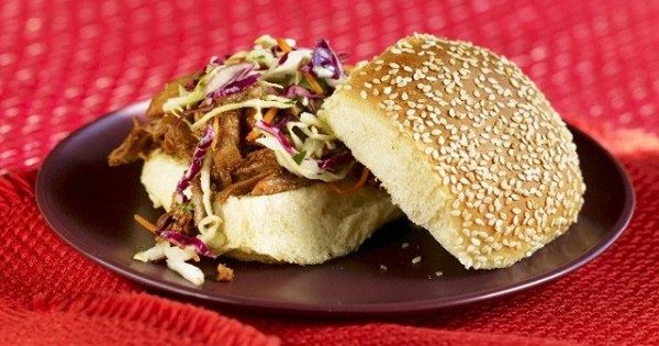 Slow-Cooker BBQ Pork Sandwiches with Coleslaw