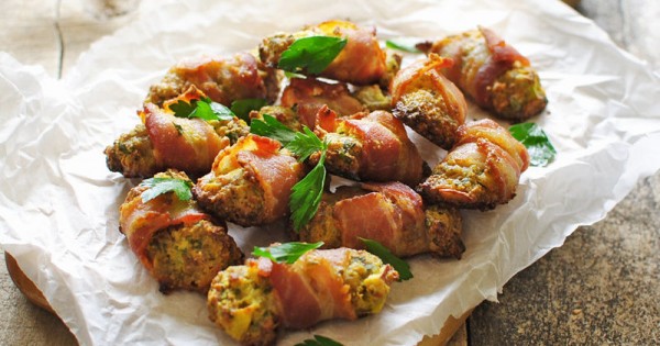 Bacon Wrapped Stuffing Bites
