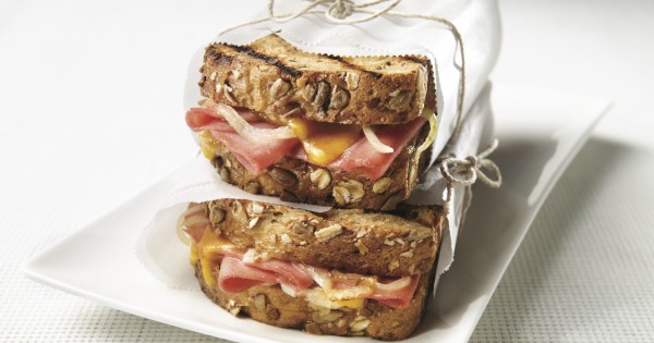 Grilled bologna and cheese sandwiches