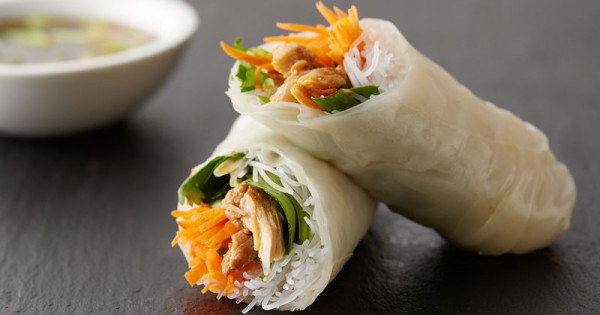 Garlic Chicken Spring Rolls