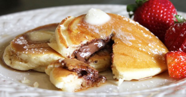 Chocolate-Stuffed Pancakes