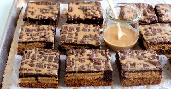 Outrageous Stacked Peanut Butter Brownies