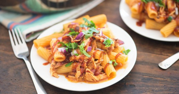 One-Pot Cheesy Barbecue Chicken Rigatoni