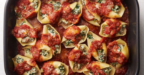 Sausage, Spinach and Cheese Stuffed Shells