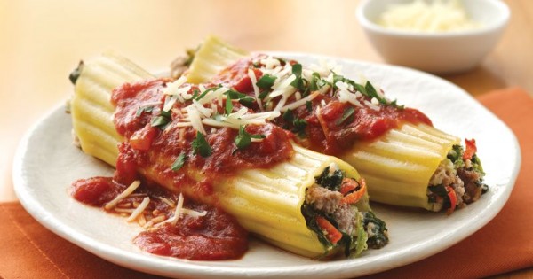 Turkey and Spinach Manicotti