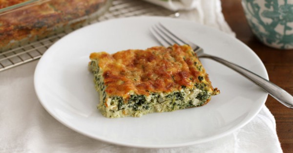 Cheesy Spinach-Artichoke Egg Bake