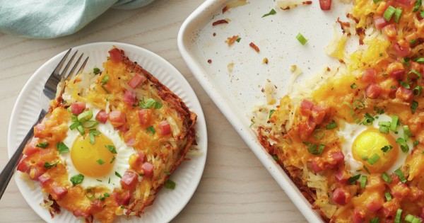 Sheet-Pan Ham and Egg Hash