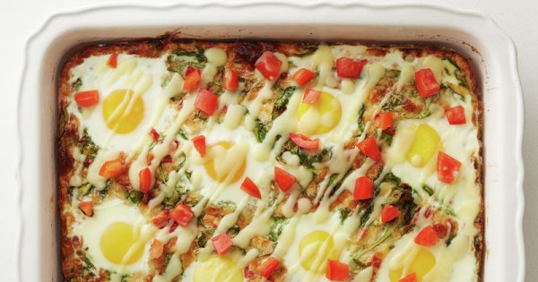 Impossibly Easy Eggs Florentine Bake