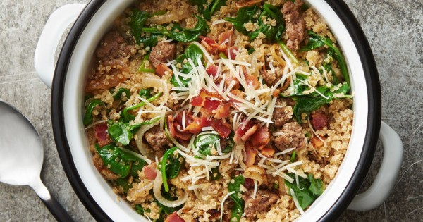 Beefy Bacon Quinoa One-Pot