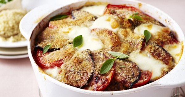 Cheesy Eggplant and Tomato Bake