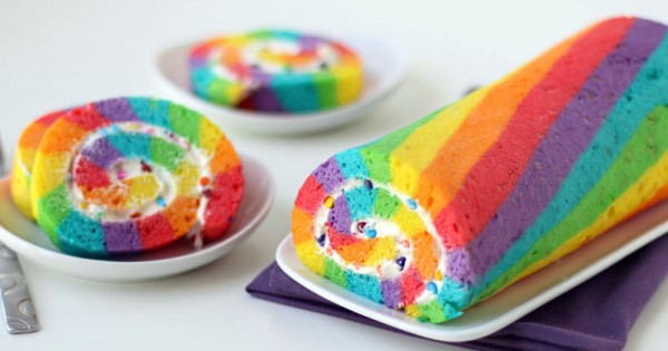 Rainbow Cake Roll