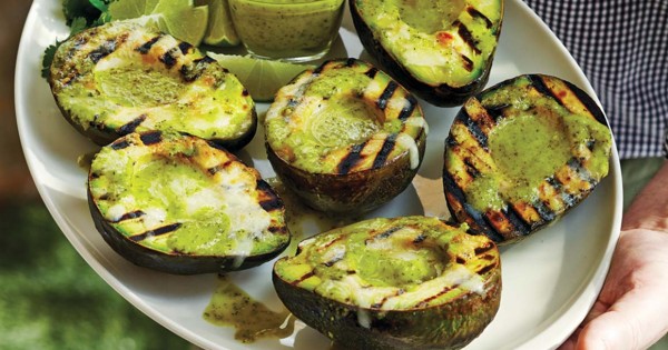 Grilled avocado with cilantro-jalapeño vinaigrette