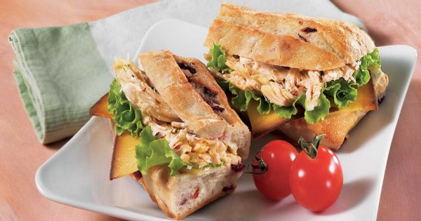 Roasted chicken and cranberry sandwich