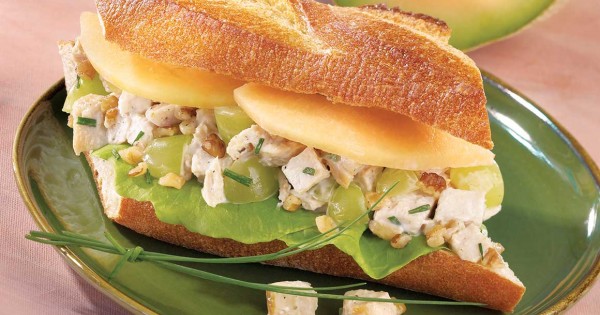 Chicken and cantaloupe sandwich
