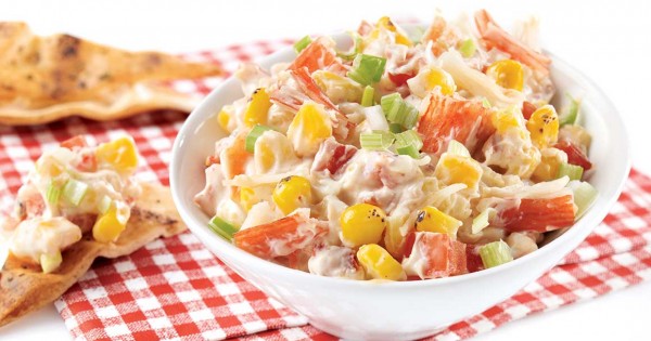 Creamy corn and crab-flavoured dip