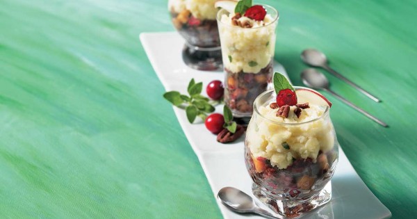 Apple and prosciutto verrines