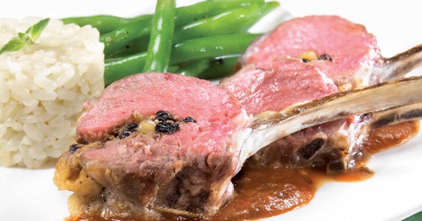 Rack of lamb with curr ant and bocconcini stuffing