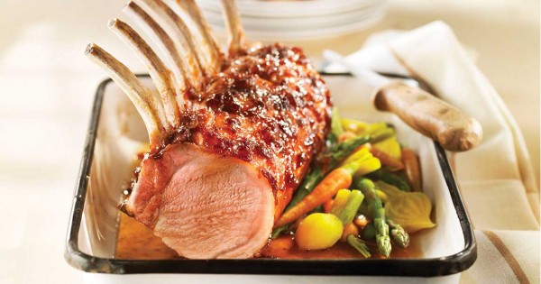 Maple-glazed rack of pork