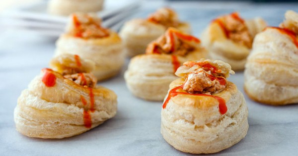 Buffalo Chicken Salad Puffs