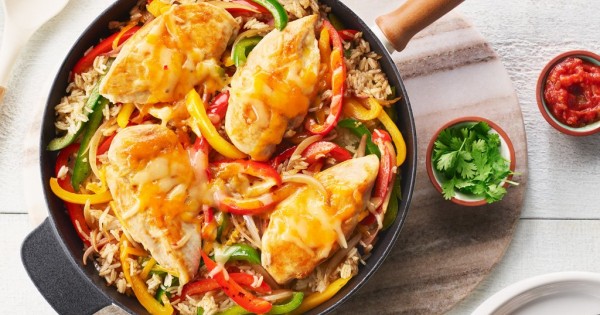 One-Pan Fajita Chicken and Rice Skillet