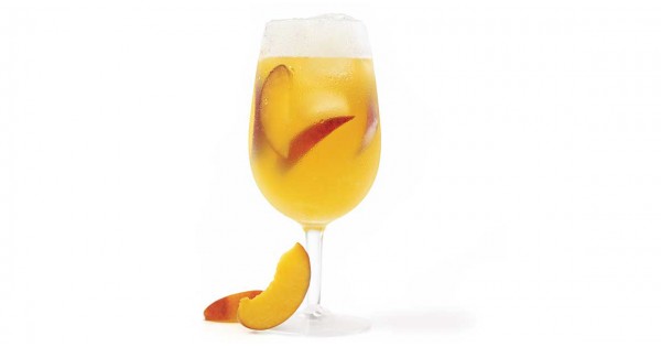 Beer and peach cocktail