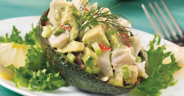 Crab-stuffed avocado half-shells