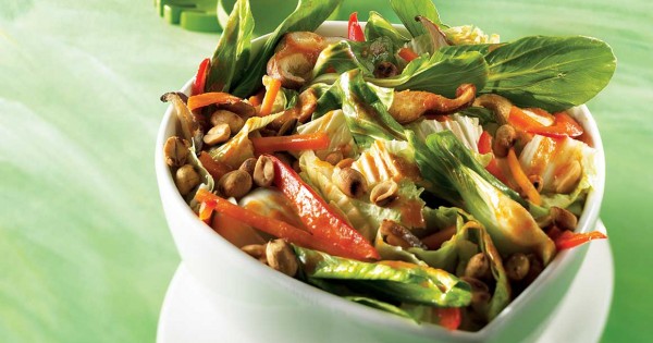 Bok choy and toasted peanut salad