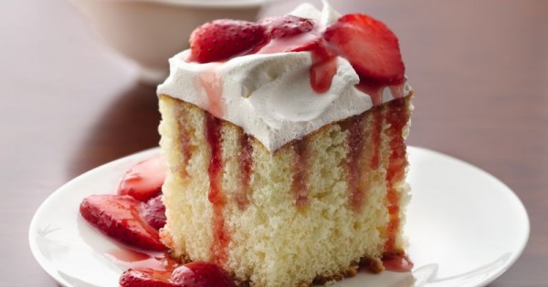 Strawberries and Cream Poke Cake