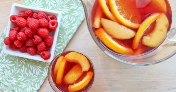 Raspberry Peach Rosè Sangria