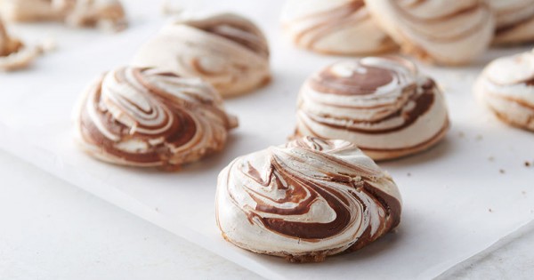 Nutella™ Swirled Meringue Cookies